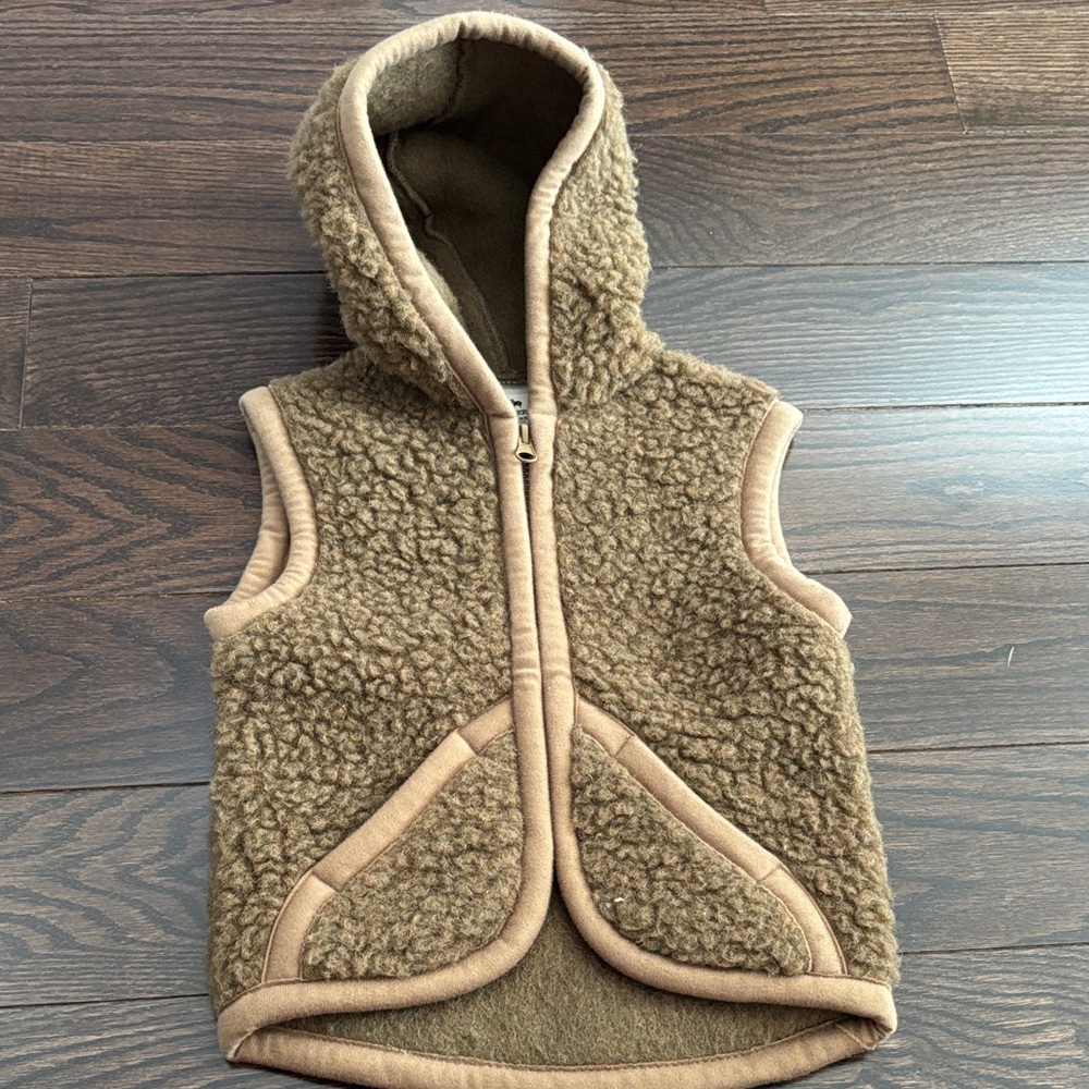 Alwero toddler wool fleece teddy vest zip